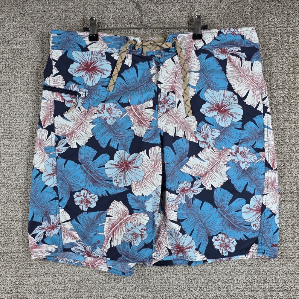 Patagonia‎ Printed Wavefarer Mens Floral Swim Trunks Board Shorts Size 36